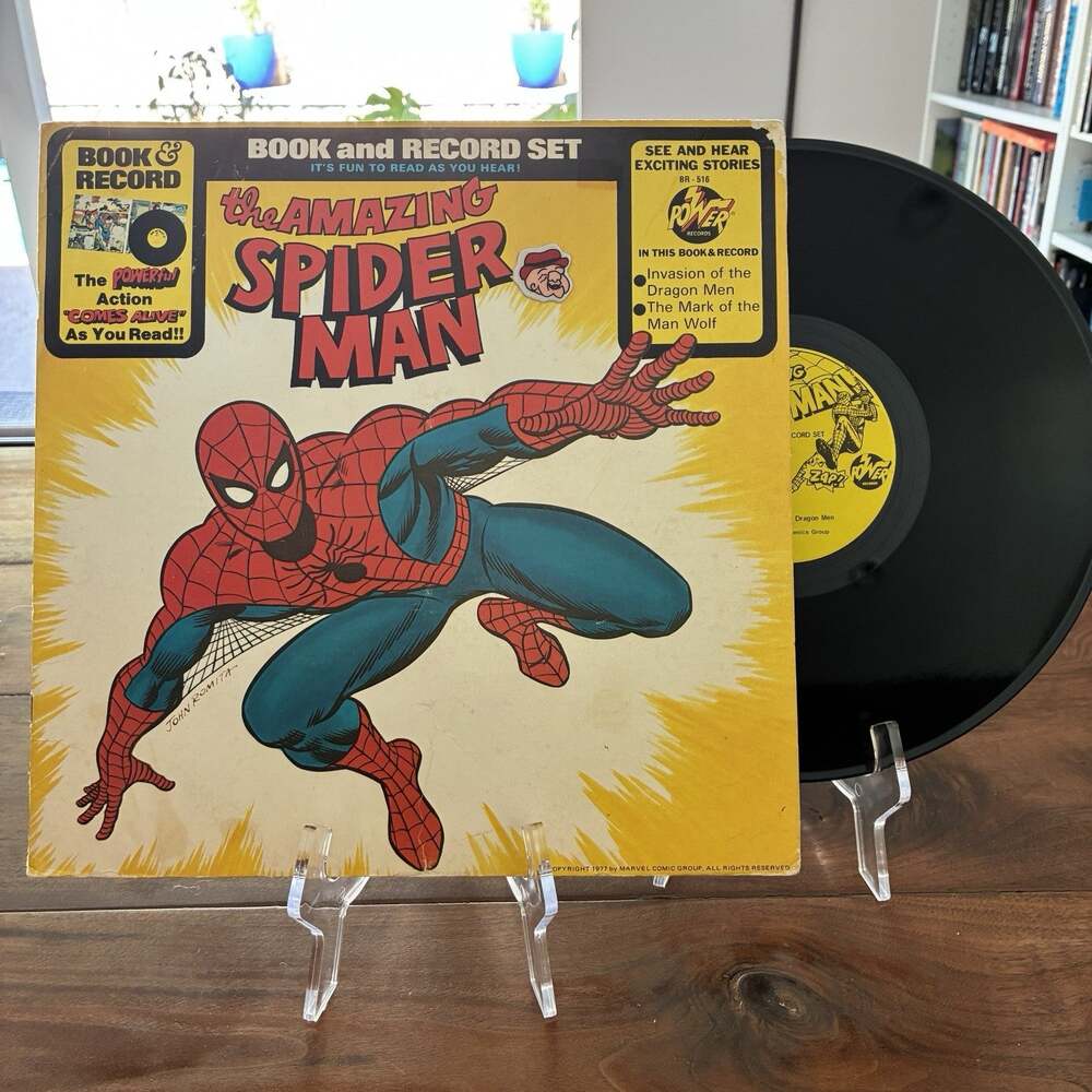 The Amazing Spider Man Book and Record Set LP 1977 Peter Pan BR 516